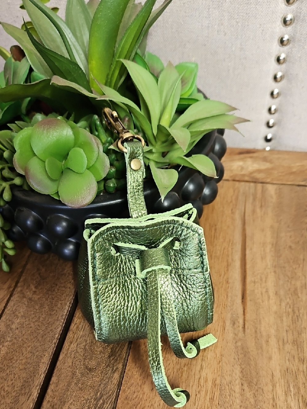 Portland Leather Goods Pixie Pouch Metallic Greench Green